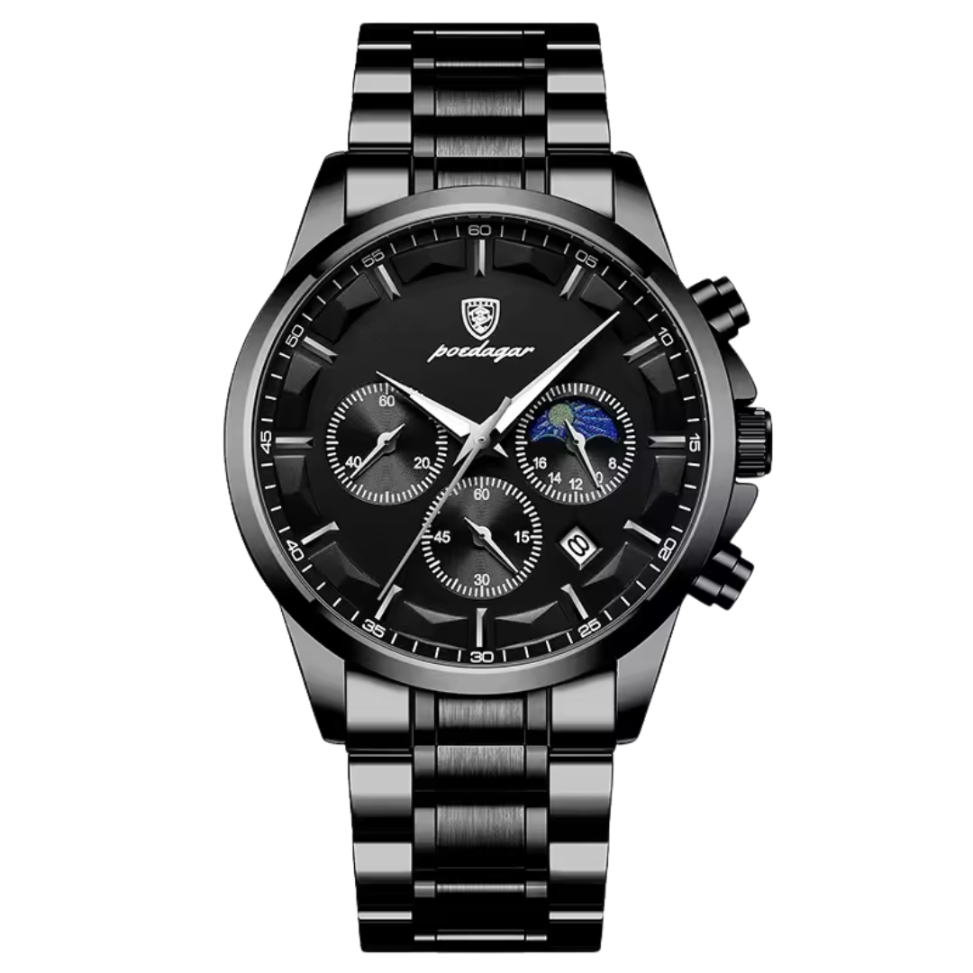 Relógio Masculino Poedagar Moon  40mm Fase Lunar