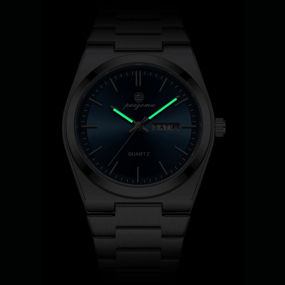 Relógio Masculino Paazomu Slim 40mm Aço Inox