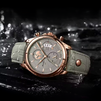 Relógio Poedagar Deluxe Masculino Luxo Couro Genuíno