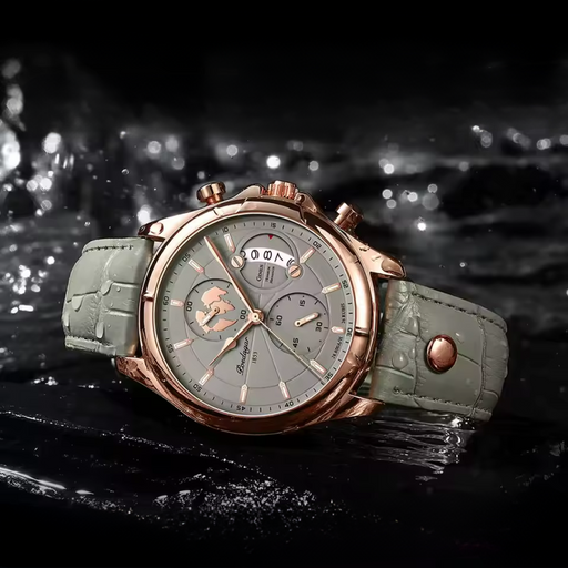 Relógio Masculino Poedagar Deluxe 44mm Couro Genuíno