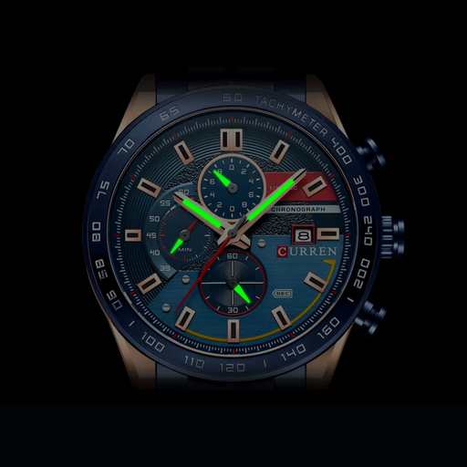 Relógio Masculino Curren Poker 45mm Acabamento Polido