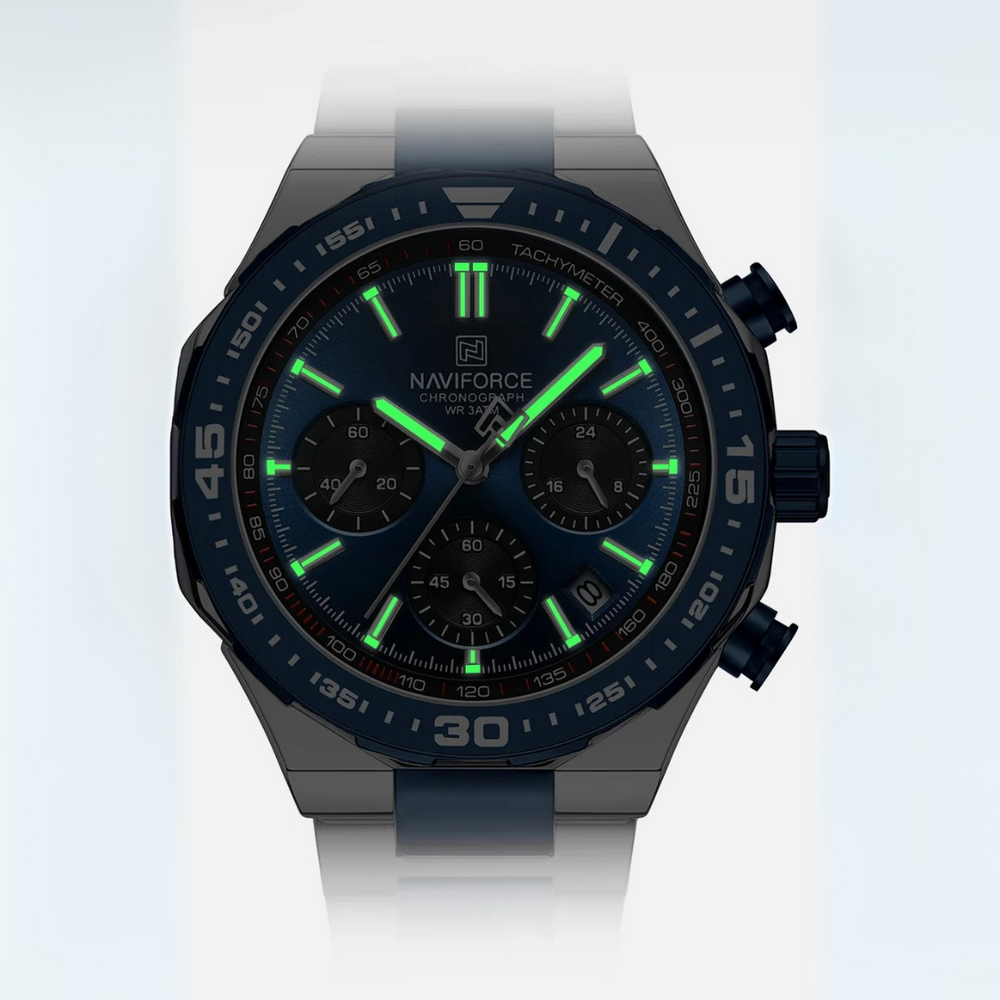 Relógio Naviforce Chrono Masculino Aço Escovado Alta Durabilidade