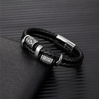 Pulseira Viking em Couro Trançado