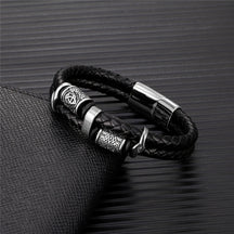Pulseira Viking em Couro Trançado