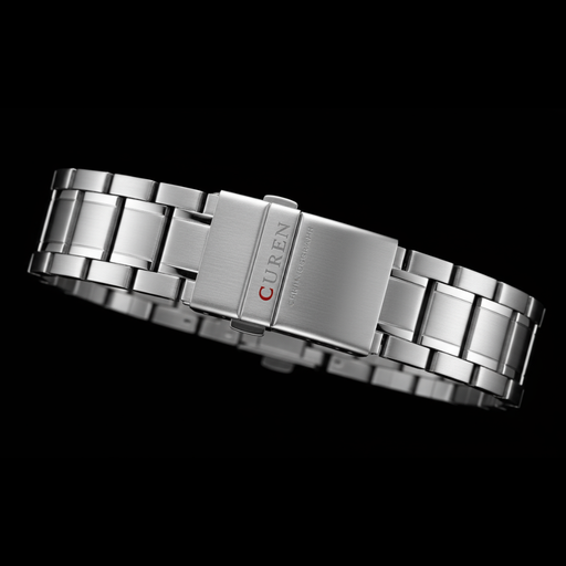 Relógio Curren Chrono Masculino Aço Polido Prata